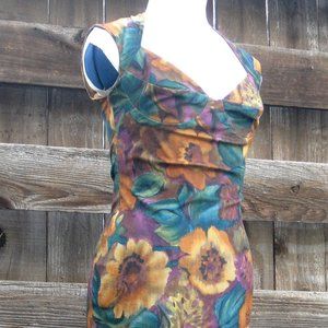 Funky Floral Vintage Tight Mini Dress